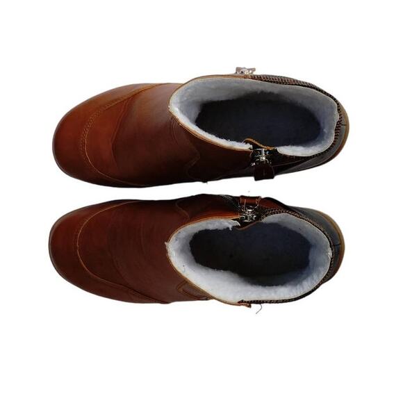 Women's Ankle Boots Cognac Brown, sherpa lined Size 7 - Picture 9 of 11